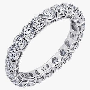 Amazon Essentials Platinum plated silver cubic zirconia Women's‎ Eternity Ring